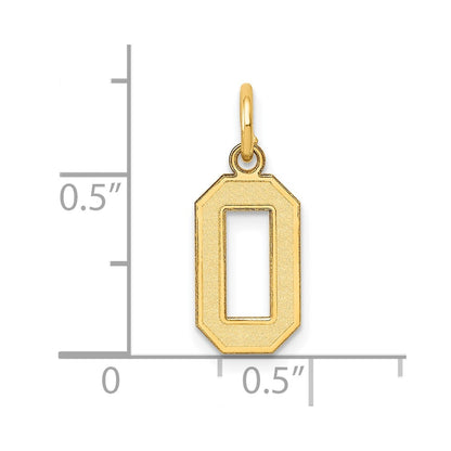 14k Small Satin Number 0 Charm