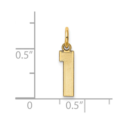 14k Small Satin Number 1 Charm