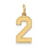 14k Small Satin Number 2 Charm