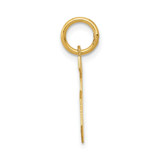 14k Small Satin Number 5 Charm