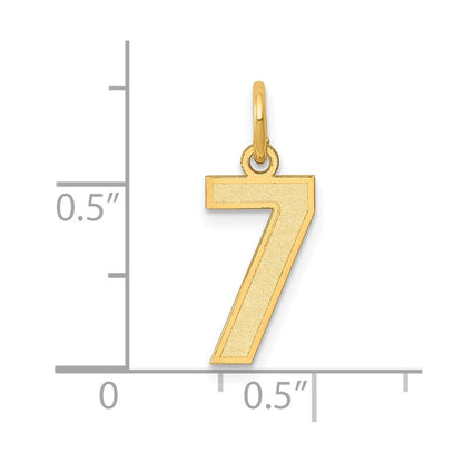 14k Small Satin Number 7 Charm