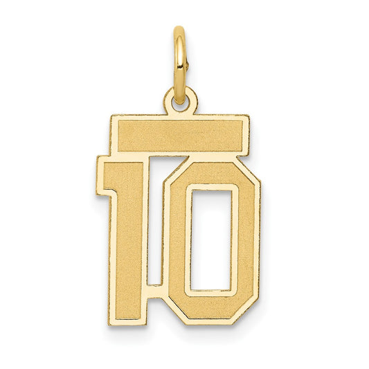 10k Small Satin Number 10 Charm