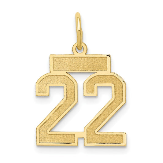 10k Small Satin Number 22 Charm