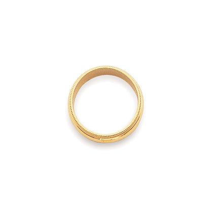 14k Yellow Gold 3mm Milgrain Half Round Wedding Band Size 5.5