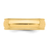 14k Yellow Gold 6mm Milgrain Half Round Wedding Band Size 9
