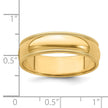 14k Yellow Gold 6mm Milgrain Half Round Wedding Band Size 9