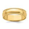 14k Yellow Gold 6mm Milgrain Half Round Wedding Band Size 9