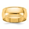 14k Yellow Gold 8mm Milgrain Half Round Wedding Band Size 9