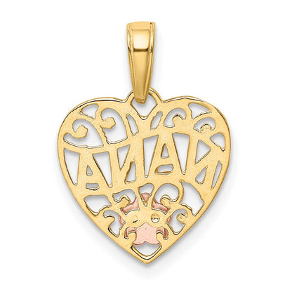 10K Two-Tone NANA in Heart Pendant