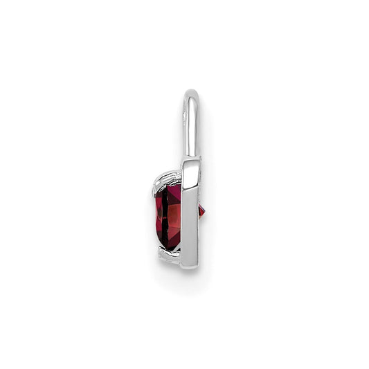 14k White Gold January Synthetic Birthstone Heart Charm