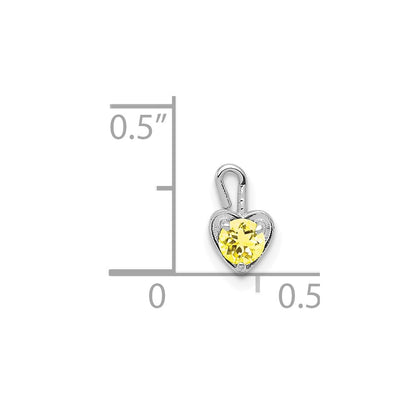 14k White Gold November Synthetic Birthstone Heart Charm