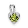 14k White Gold August Synthetic Birthstone Heart Charm