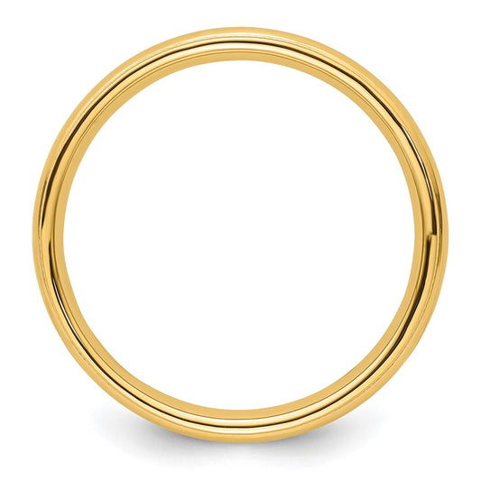 10k Yellow Gold 4mm Milgrain Half Round Comfort Fit Wedding Band Size 7.5