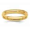14k Yellow Gold 4mm Milgrain Half Round Comfort Fit Wedding Band Size 5