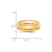 14k Yellow Gold 6mm Milgrain Half Round Comfort Fit Wedding Band Size 4