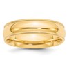 14k Yellow Gold 6mm Milgrain Half Round Comfort Fit Wedding Band Size 11