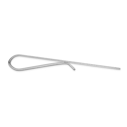 10k White Gold Polished Tie Bar