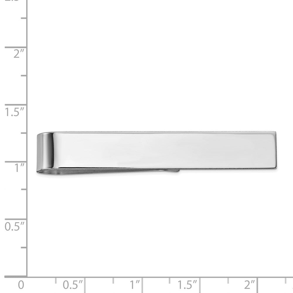 10k White Gold Polished Tie Bar