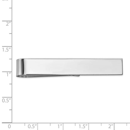 10k White Gold Polished Tie Bar