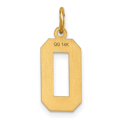 14k Medium Diamond-cut Number 0 Charm