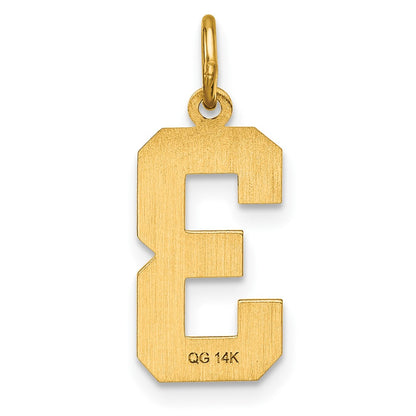 14k Medium Diamond-cut Number 3 Charm