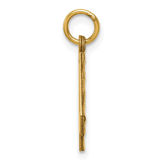 14k Medium Diamond-cut Number 4 Charm