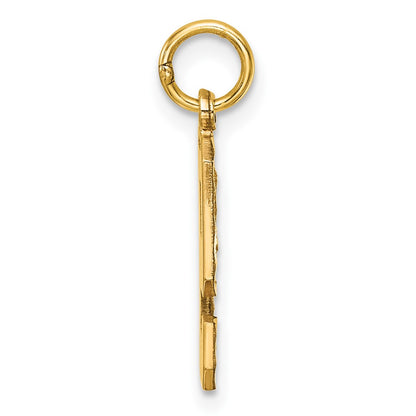 14k Medium Diamond-cut Number 9 Charm