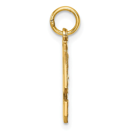 14k Medium Diamond-cut Number 9 Charm