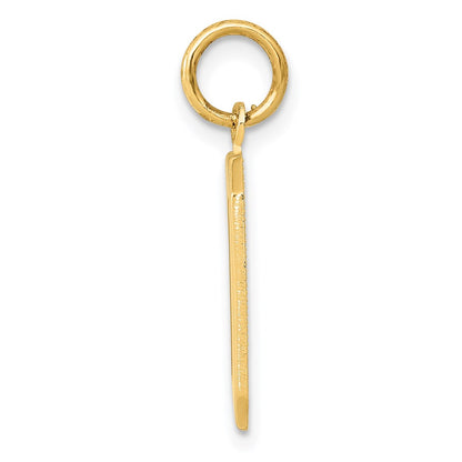 14k Medium Polished Number 0 Charm