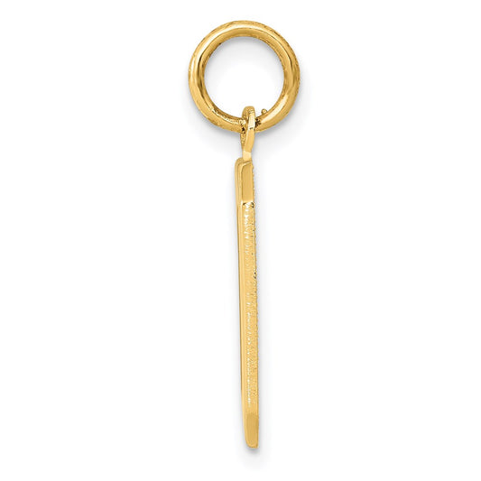14k Medium Polished Number 0 Charm