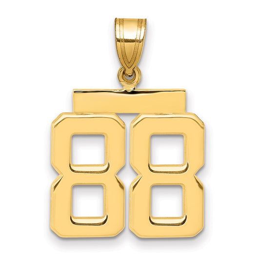 14k Medium Polished Number 88 Charm