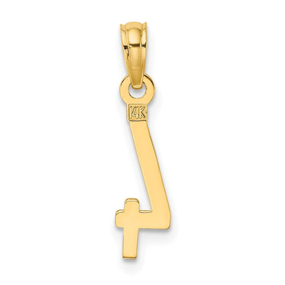 14k Polished Number 4 Pendant