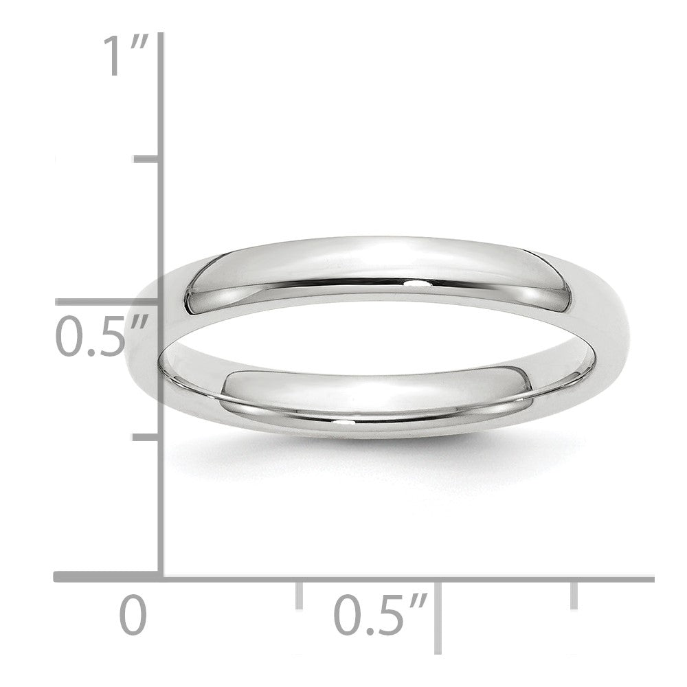 Platinum 3mm Comfort-Fit Wedding Band Size 6.5