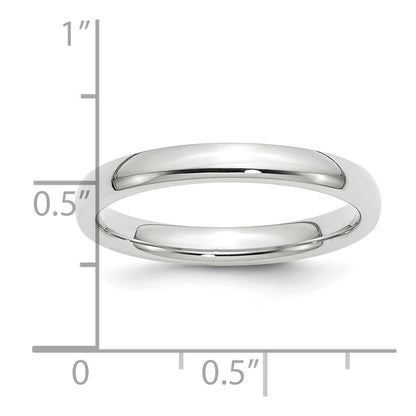 Platinum 3mm Comfort-Fit Wedding Band Size 4.5