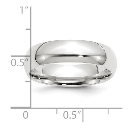 Platinum 6mm Comfort-Fit Wedding Band Size 10.5