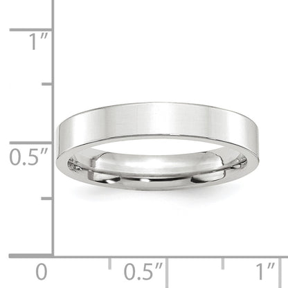 Platinum 4mm Polished Flat Wedding Band Size 6.5