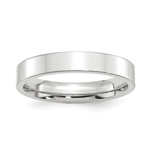 Platinum 4mm Polished Flat Wedding Band Size 6.5