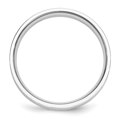 Platinum 5mm Polished Flat Wedding Band Size 10