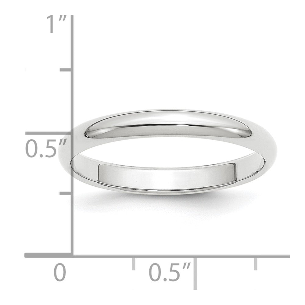 Platinum 3mm Half Round Wedding Band Size 5