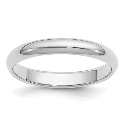 Platinum 3mm Half Round Wedding Band Size 5