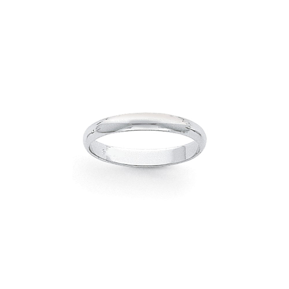 Platinum 3mm Half Round Wedding Band Size 5