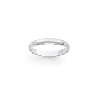 Platinum 3mm Half Round Wedding Band Size 5