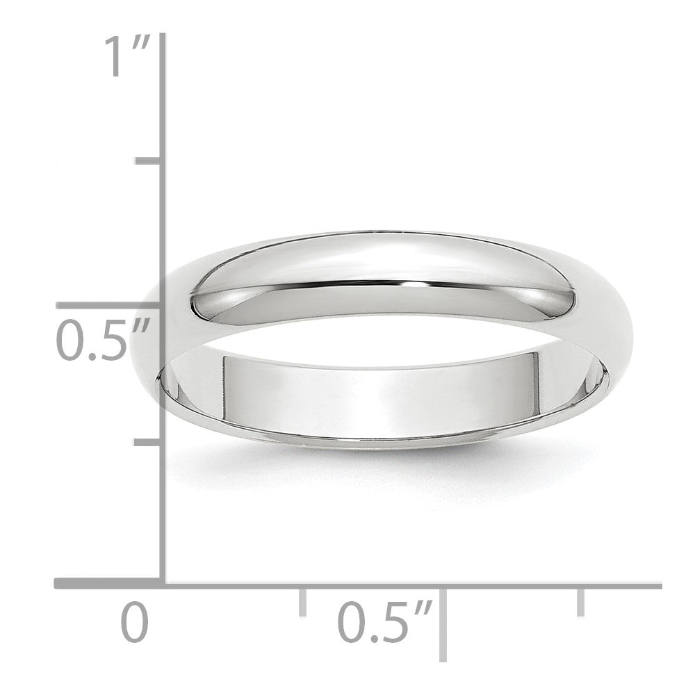 Platinum 4mm Half Round Wedding Band Size 8