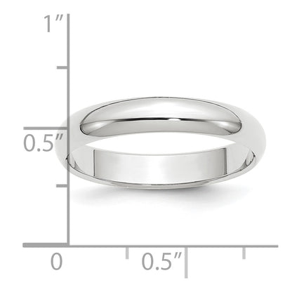 Platinum 4mm Half Round Wedding Band Size 7