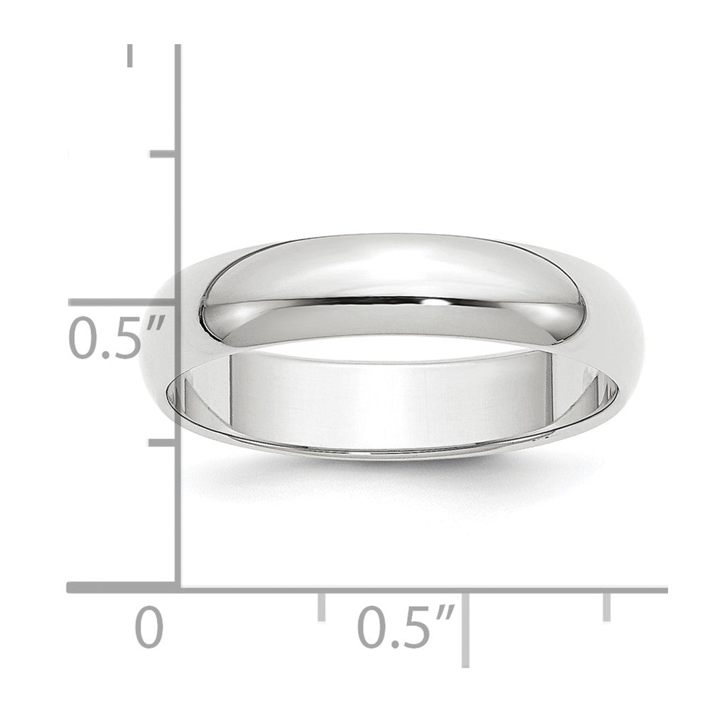 Platinum 5mm Half Round Wedding Band Size 8