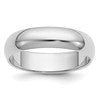 Platinum 5mm Half Round Wedding Band Size 8