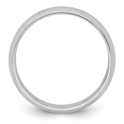 Platinum 6mm Half Round Wedding Band Size 4.5