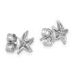 Sterling Silver Rhodium-plated Polished Crystal Starfish Post Earrings