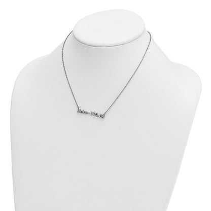Sterling Silver Rhodium-Plated 'Make Waves' 16 inch with a 1.5 inch extention Necklace