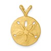 Sterling Silver Rhodium-Plated Polished and Brushed Sand Dollar Pendant